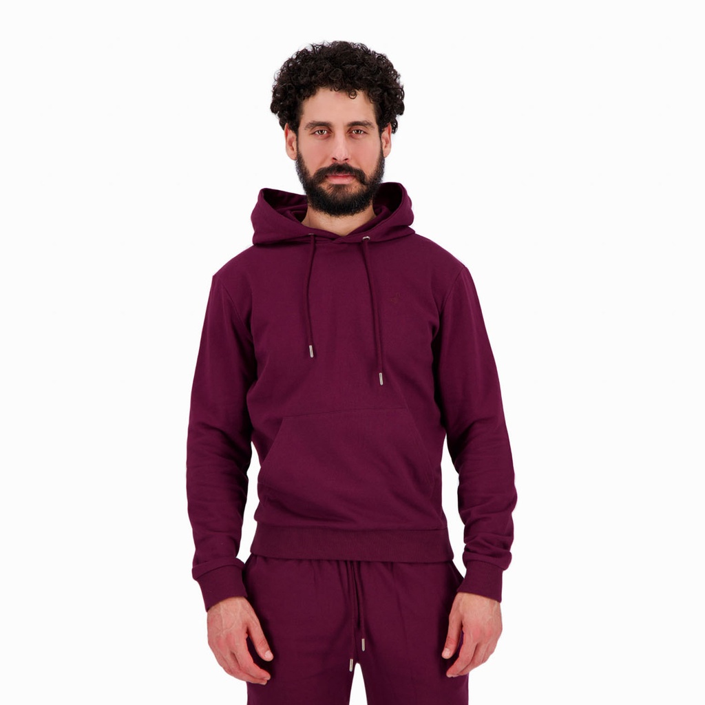 Kontakt – Hoodie homme avec broderie – Rouge Burgundy