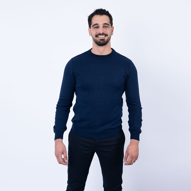 Lee Cooper – Pull Marine MAILLE-01 LCH2511 Homme