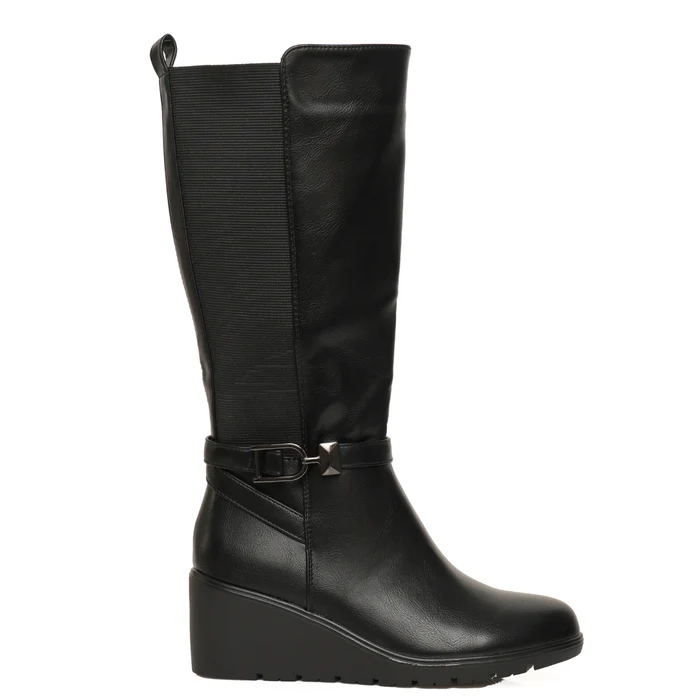 Seaside – Botte semelle compensée H25-S33001 – Noir