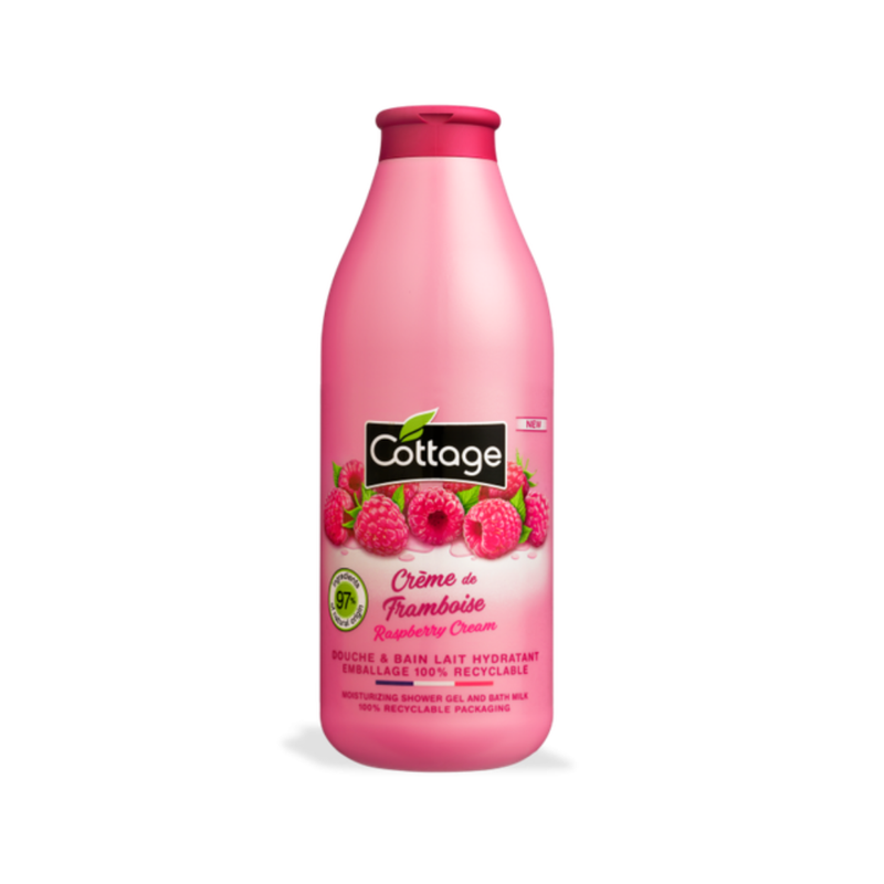 Cottage – Gel Douche & Bain Lait Hydratant Crème De Framboise 750 Ml