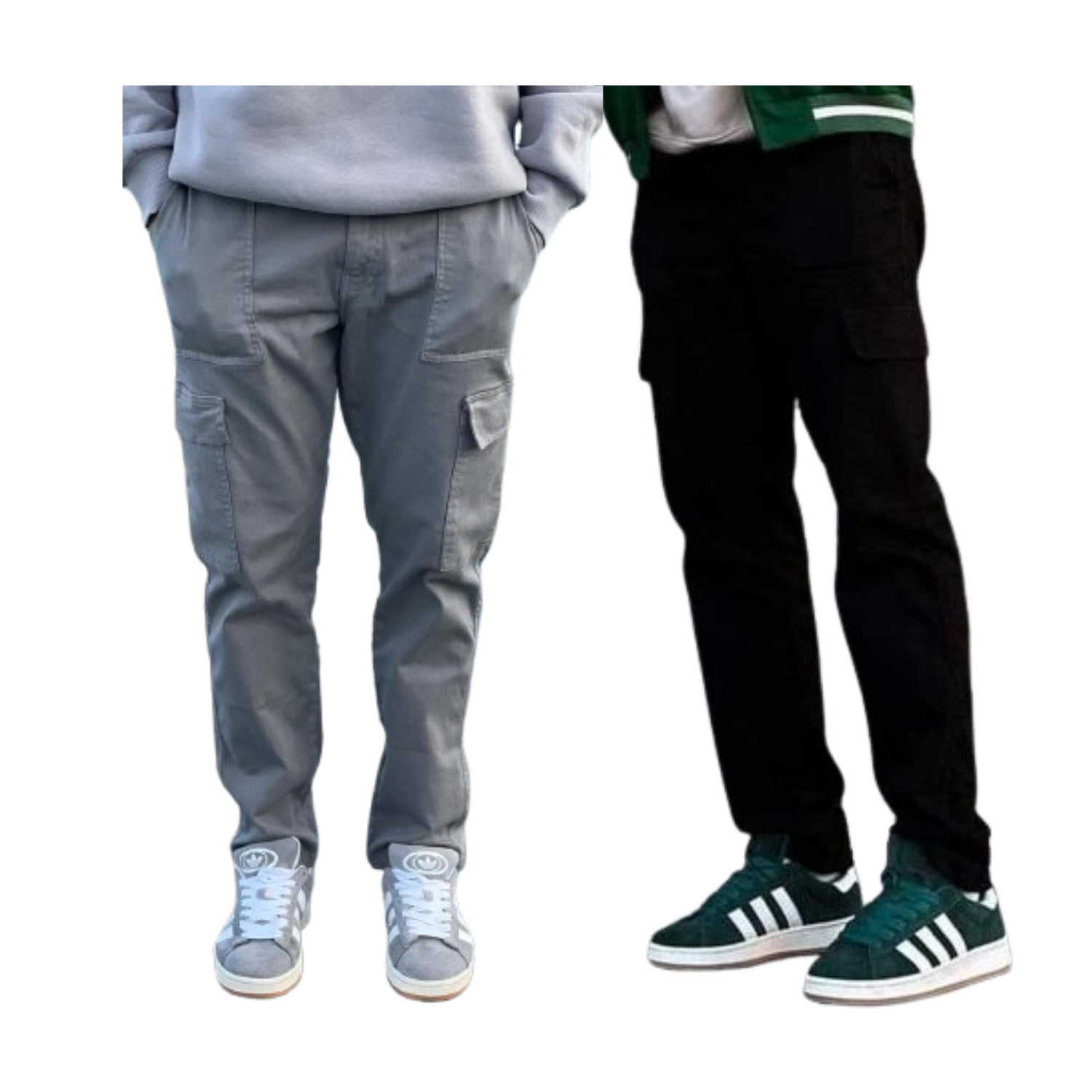 Jeanz – Pantalon Cargo Pack 2 pièces – Gris – Noir