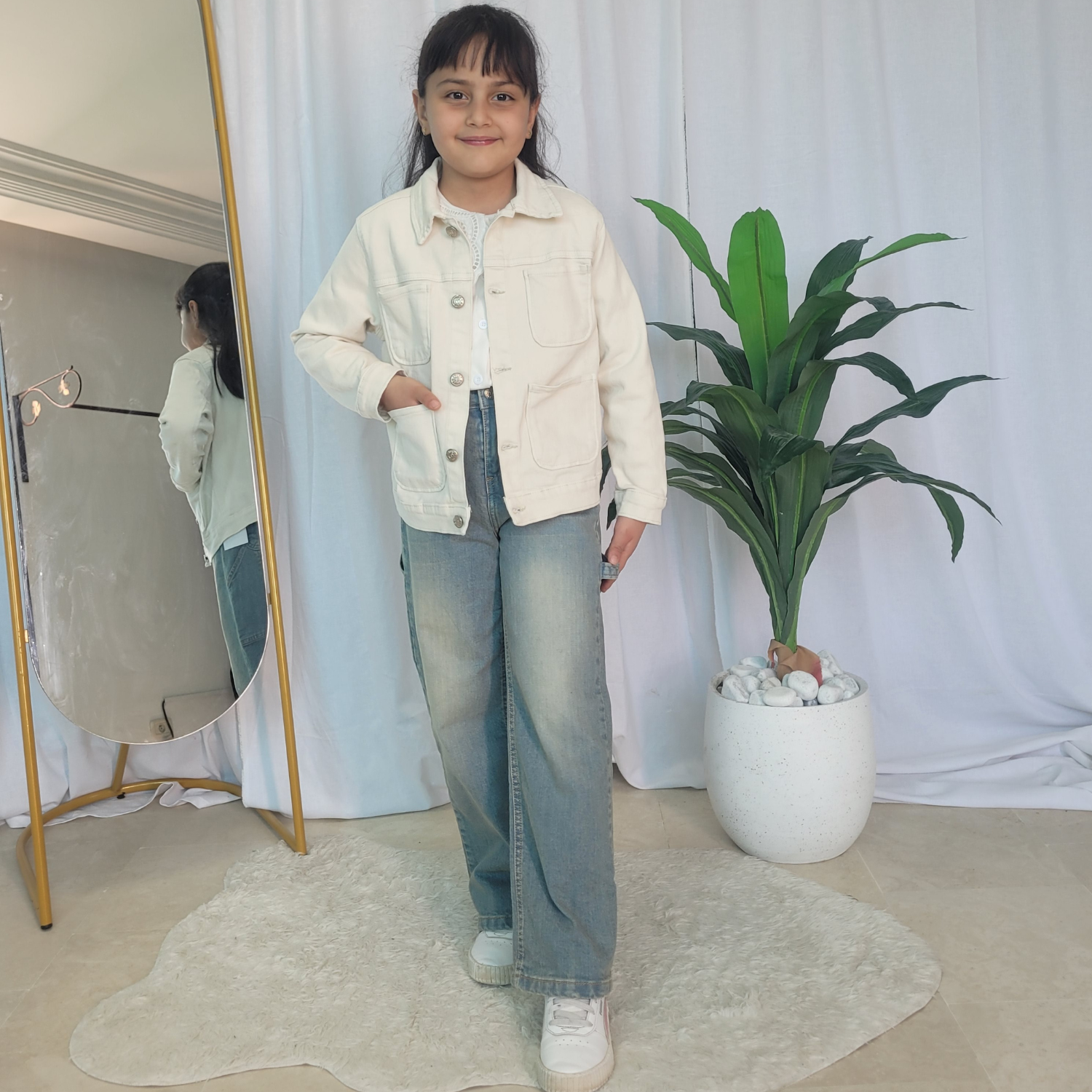 Jeanz -Baggy Fillette – Bleu dirty