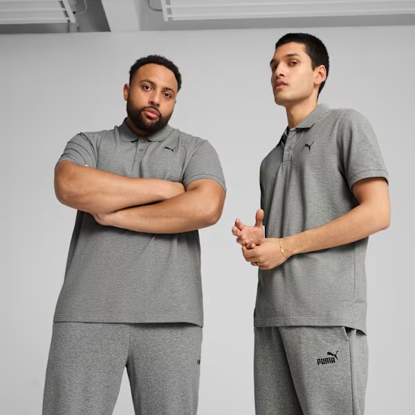 Puma – Polo piqué PUMA Essentials – Medium Gray Heather - Puma