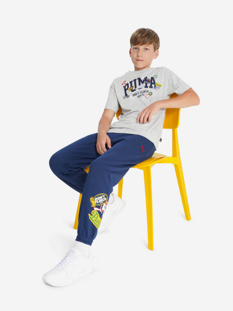 Puma – Pantalon de survêtement de basketball pour enfants – Persian Blue - Puma