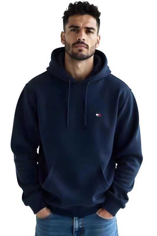 TOMMY HILFIGER – Sweat à capuche bleu marine Badge Tommy – DARK NIGHT NAVY