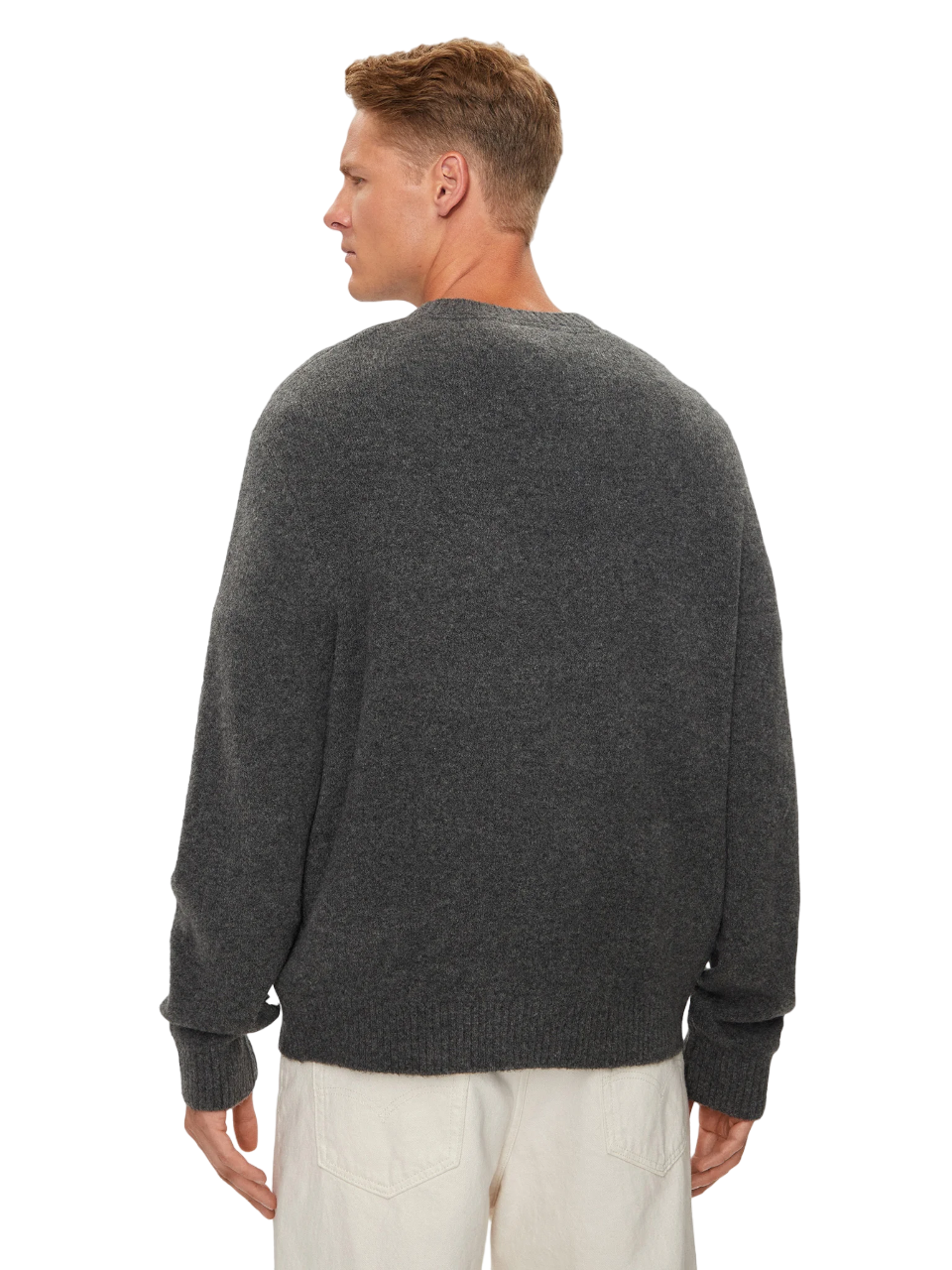 TOMMY JEANS - Pull homme TJM Reg Melange Flag Sweater  - Gris 3