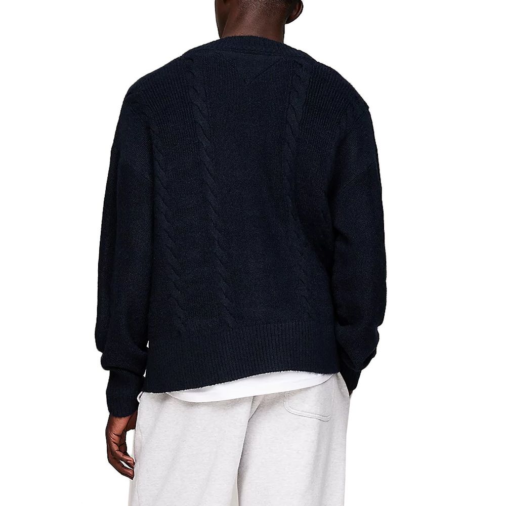 TOMMY JEANS - Gilet à torsades et badge coupe carrée pour homme - Noir 2