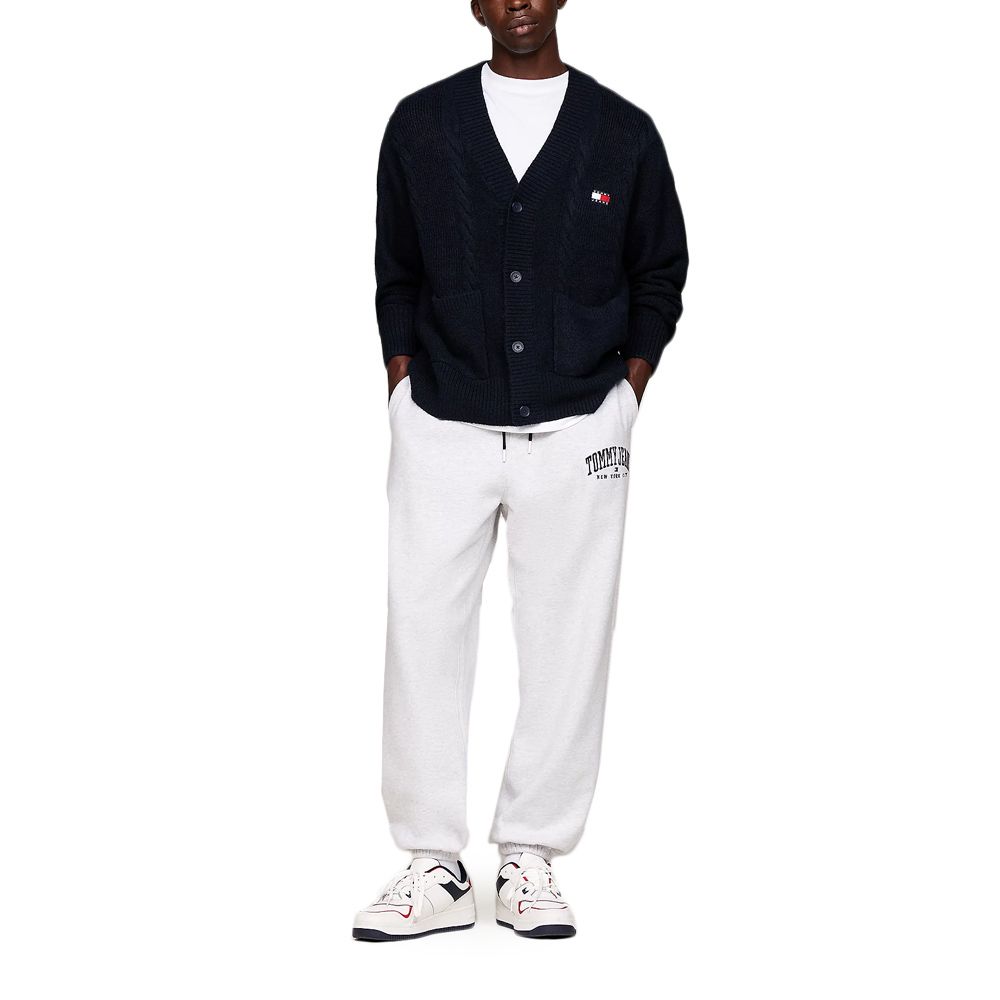 TOMMY JEANS - Gilet à torsades et badge coupe carrée pour homme - Noir 4