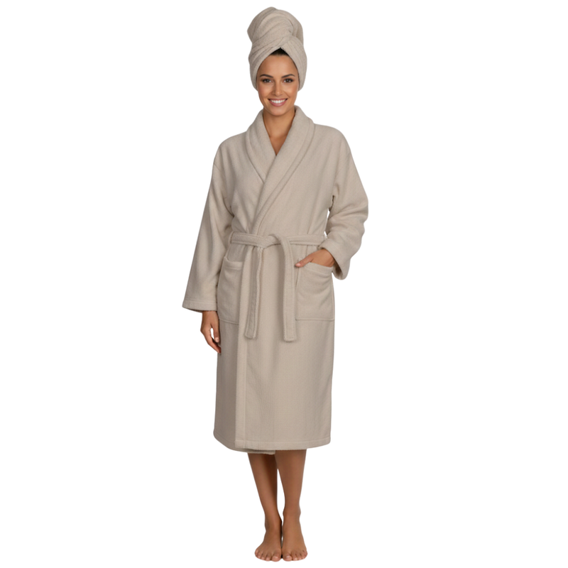 Kenza – Peignoir Pour Femme 100% coton – Grége