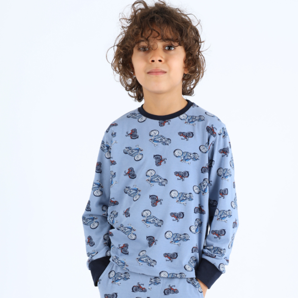CapCalin – Pyjamas Pour Garçon et Bébé – Bleu Moto