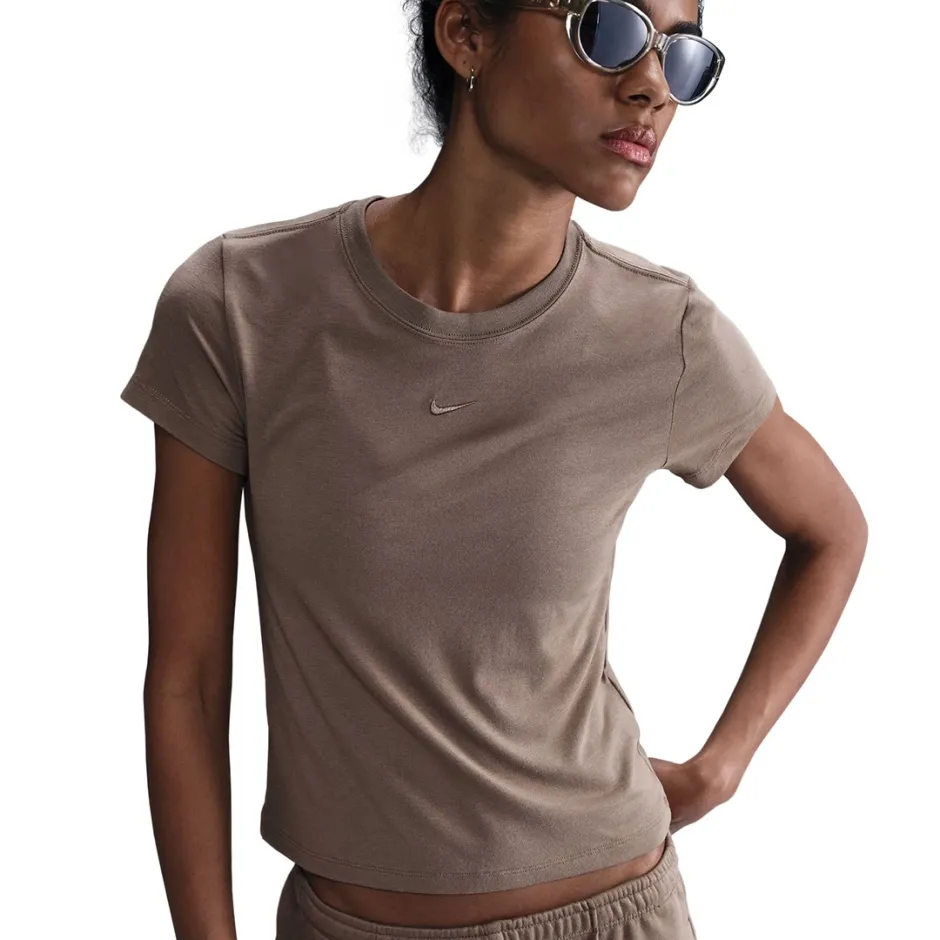 Nike – T-shirt Femme W NSW NK CHLL KNT MD CRP – Marron - Nike