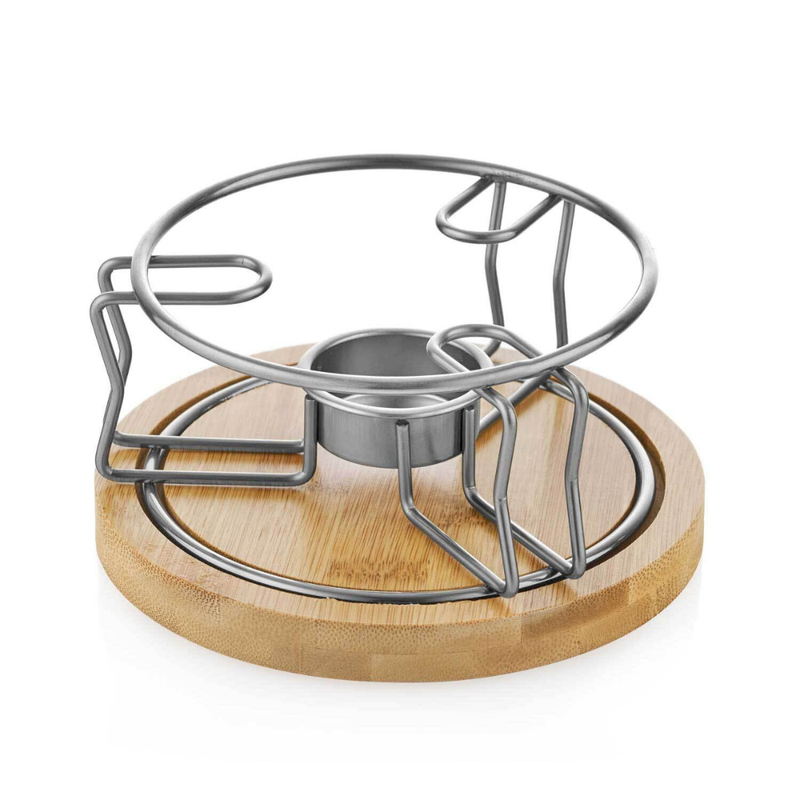 Nest – Chauffe-Théière Design Rond – Métal Chromé