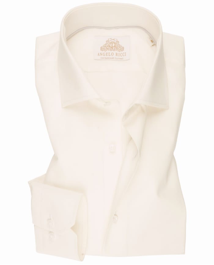 Angelo Ricci – Chemise unie – Blanc écru