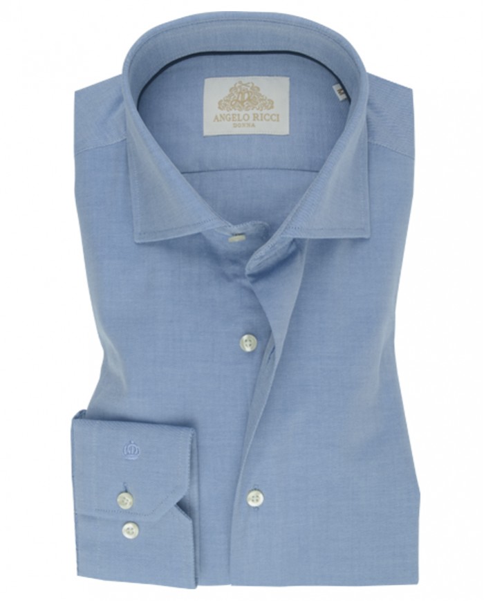 Angelo Ricci – Chemise Homme en Oxford Italien,coupe regular fit – Bleu
