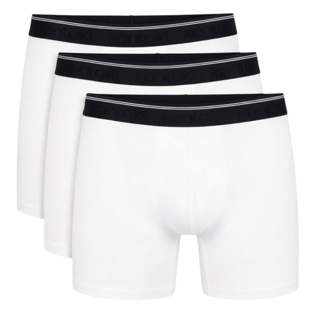 Kontakt – Lot de 3 boxers homme grandes tailles en coton stretch – TT Blanc