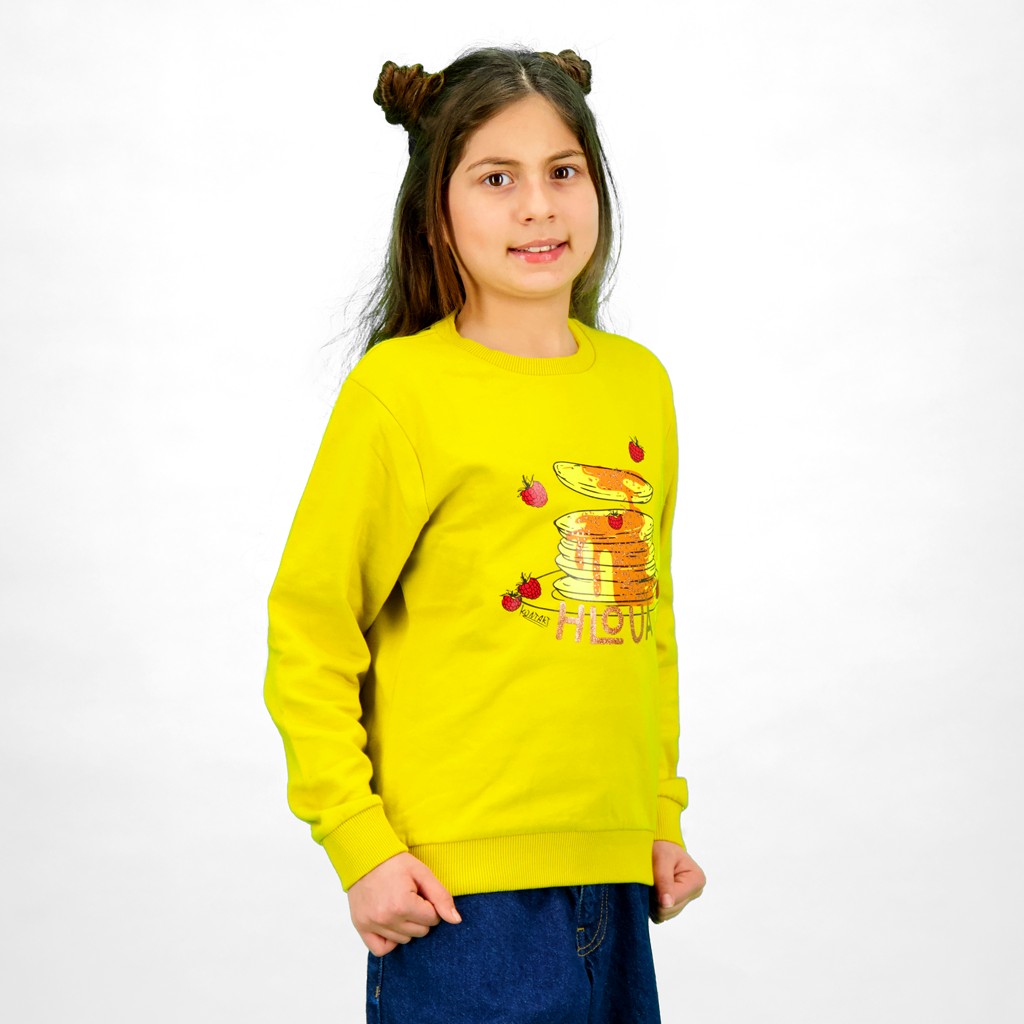 Kontakt – Sweat regular fille Hloua – Jaune Citron