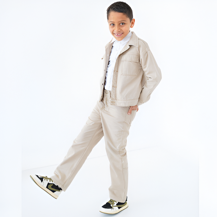 Jeanz – Ensemble chic d’hiver garçon – Beige