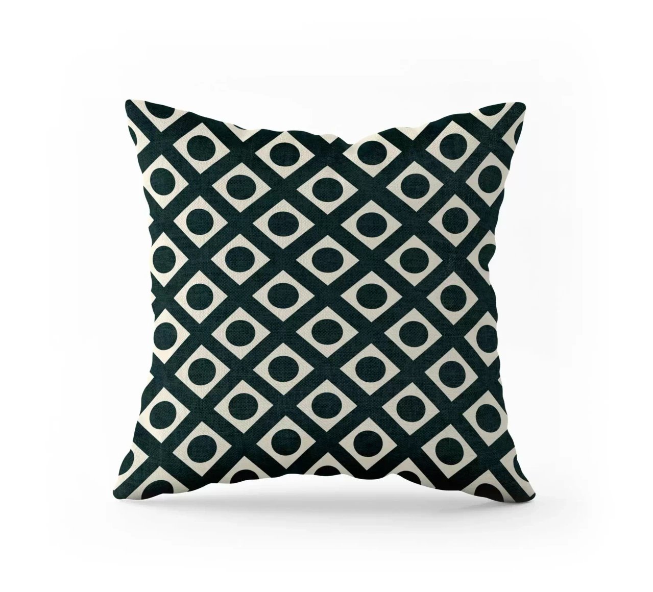 DUO ACCESSORIES – Coussin Carré Cube Cercle 45×45 CM – Vert