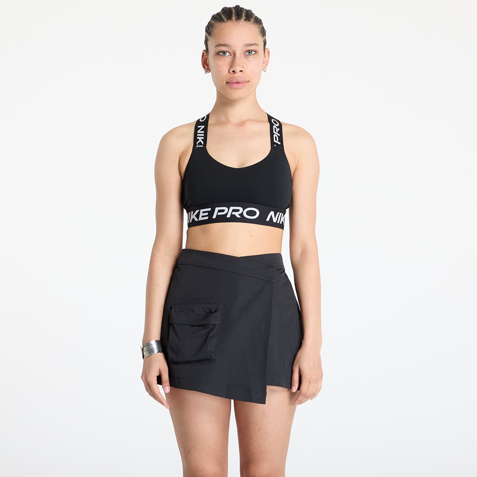 Nike – Soutien-gorge de sport rembourré à maintien léger Nike Pro pour femme – Noir Blanc - Nike