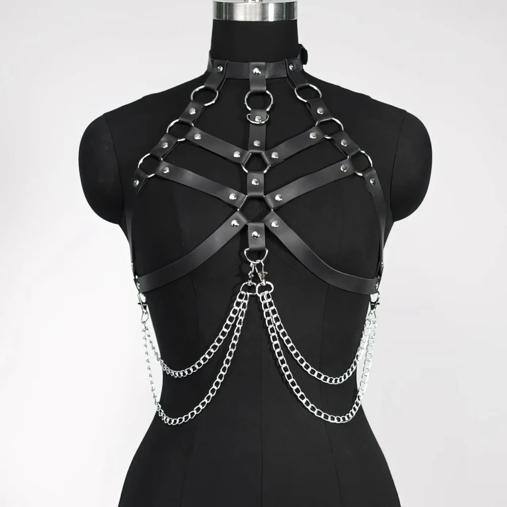 Butterfly Intimates - Harnais Corporel à Chaînes Métalliques Noir 2