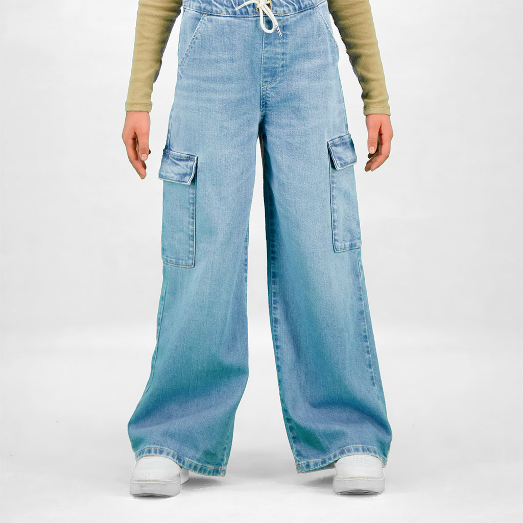 Kontakt - Cargo fille en jeans - Bleu Clair 2