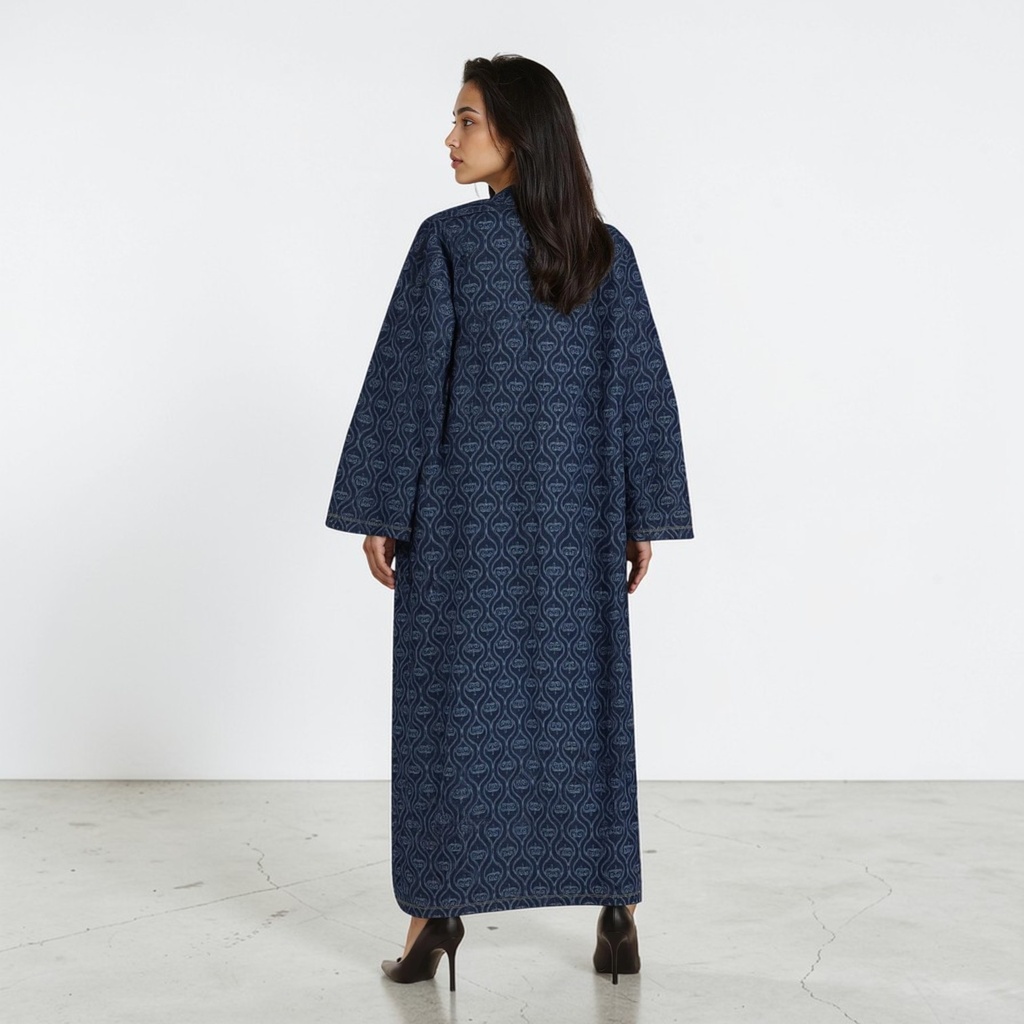 Kontakt - Kimono femme en jeans avec laser all over - KARAMA - Denim Foncé 2