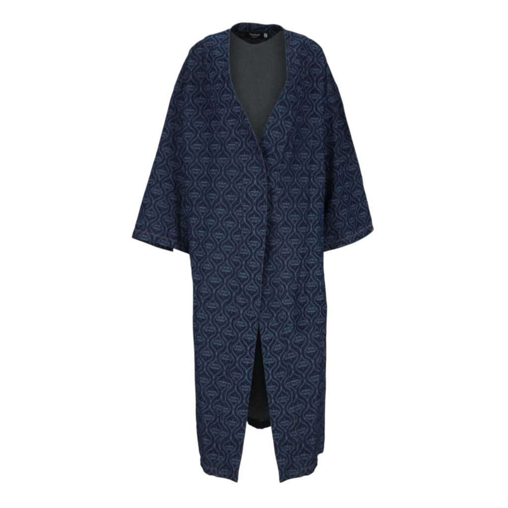 Kontakt - Kimono femme en jeans avec laser all over - KARAMA - Denim Foncé 3