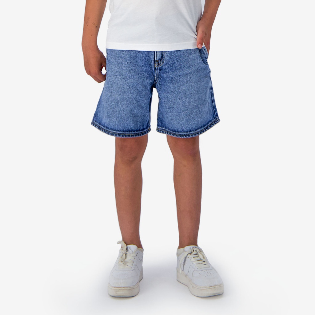 Kontakt - Short workwear garçon en jeans - Bleu Foncé 2