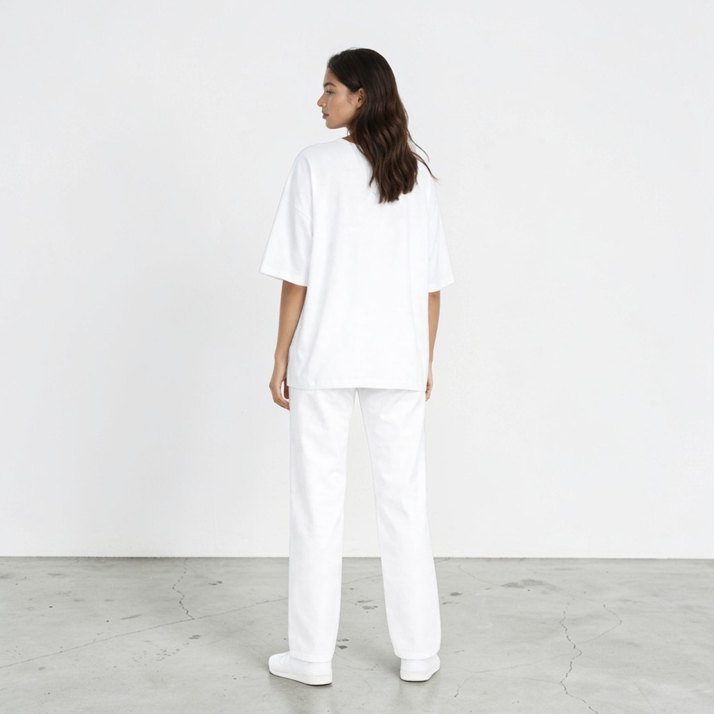 Kontakt - Sweat oversized femme manches courtes ?? ????? ????? - Blanc 2