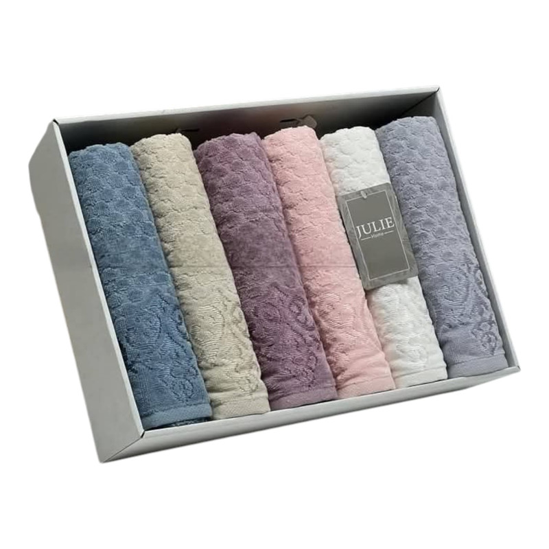 CASA NOVA - Lot de 6 Serviettes JULIE 100% coton 90x50 cm 2