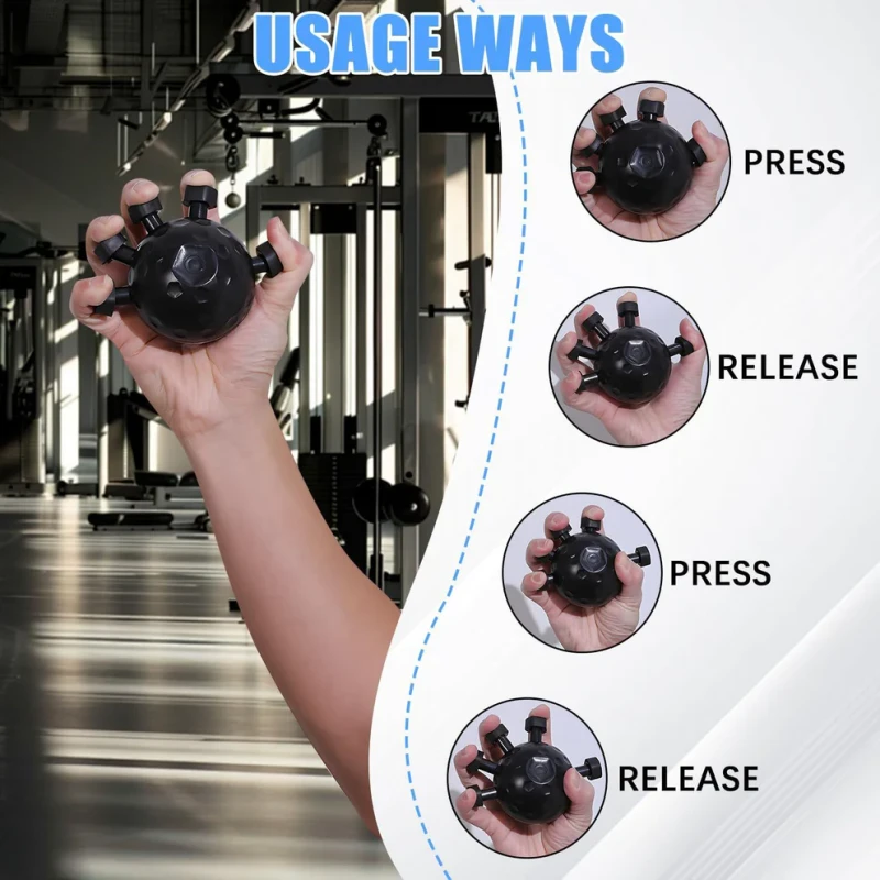 NEST - Hand Grip Strengthener Réglable - Exercice des Doigts & Avant-bras - Noir 3