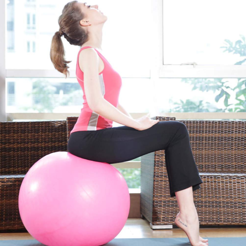 NEST - Balle de Yoga 75 cm - Ballon Fitness & Équilibre - Grossesse, Pilates, Anti-Stress & Gym à Domicile - Rose 3