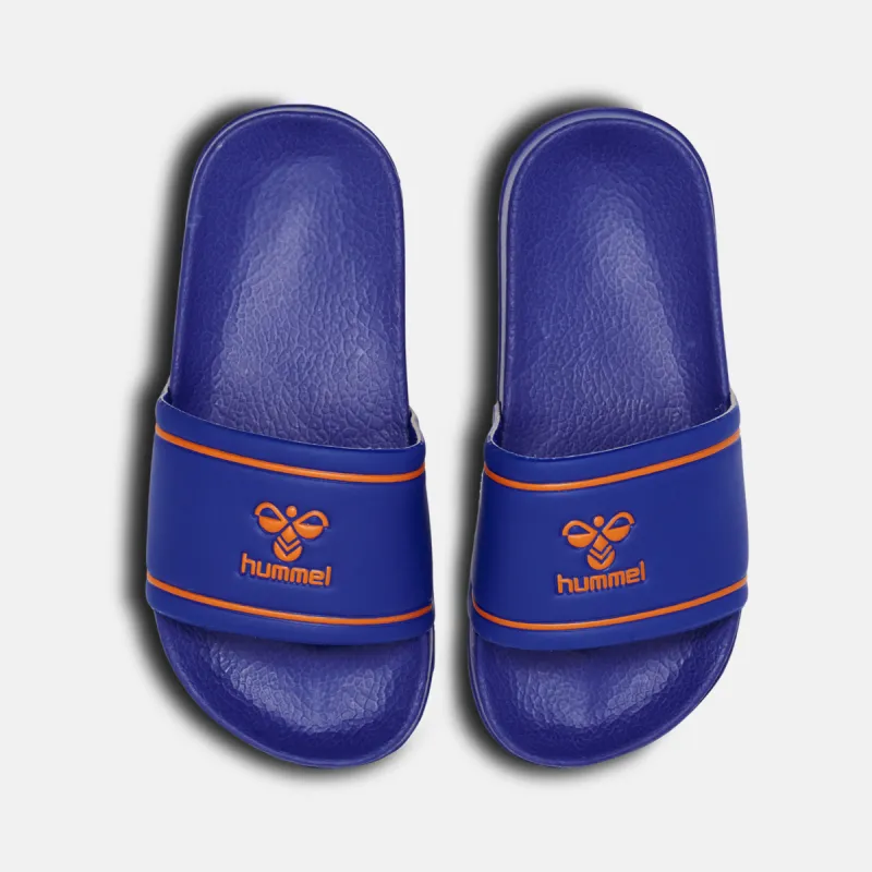 Hummel - Claquettes enfant Pool Slide Jr - Bleu/Orange 5