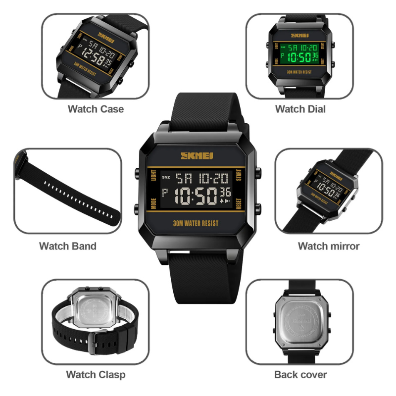 SKMEI - Montre Digitale Unisexe SKMEI 1848 Étanche 30M - Noir 3