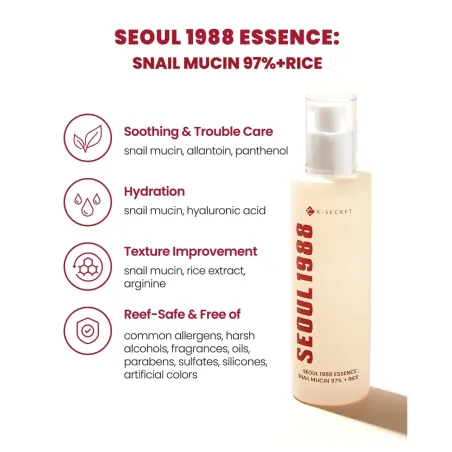 K-Secret - Seoul 1988 Essence Snail Mucin 97% + Rice 3