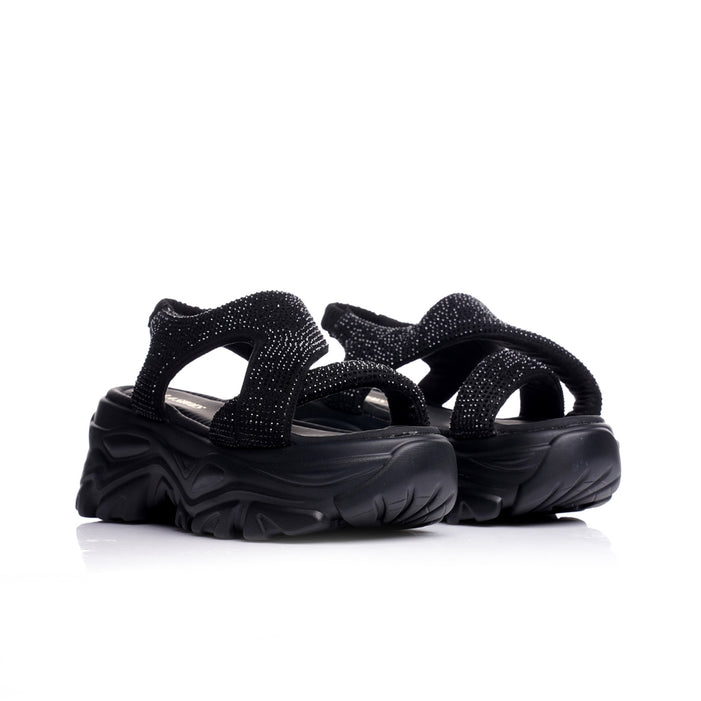Seaside - Sandales sport chic à strass P26-G013 - Noir 3