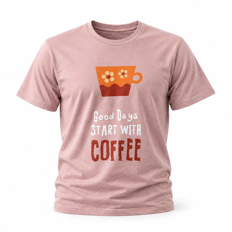 MB - T-shirt femme rose imprimé "Coffee" - Rose 2