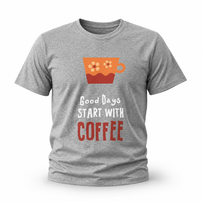 MB - T-shirt femme rose imprimé "Coffee" - Gris Chiné 2