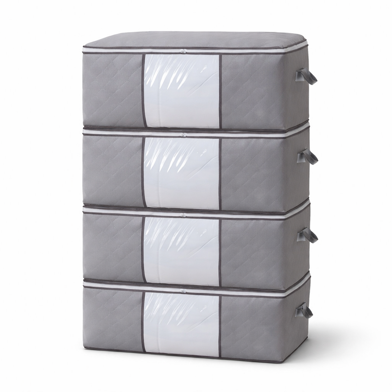 NEST – Lot de 4 Sacs de Rangment 70x50x30cm – Gris