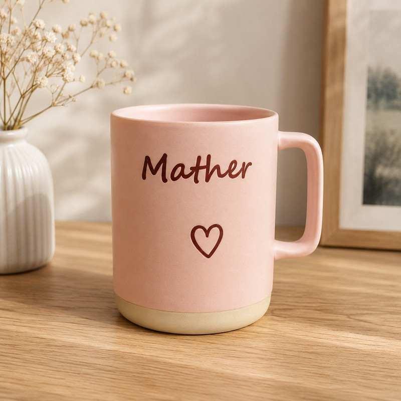 ARCADO – Mug Rose Pastel “Mother” – Douceur et Élégance