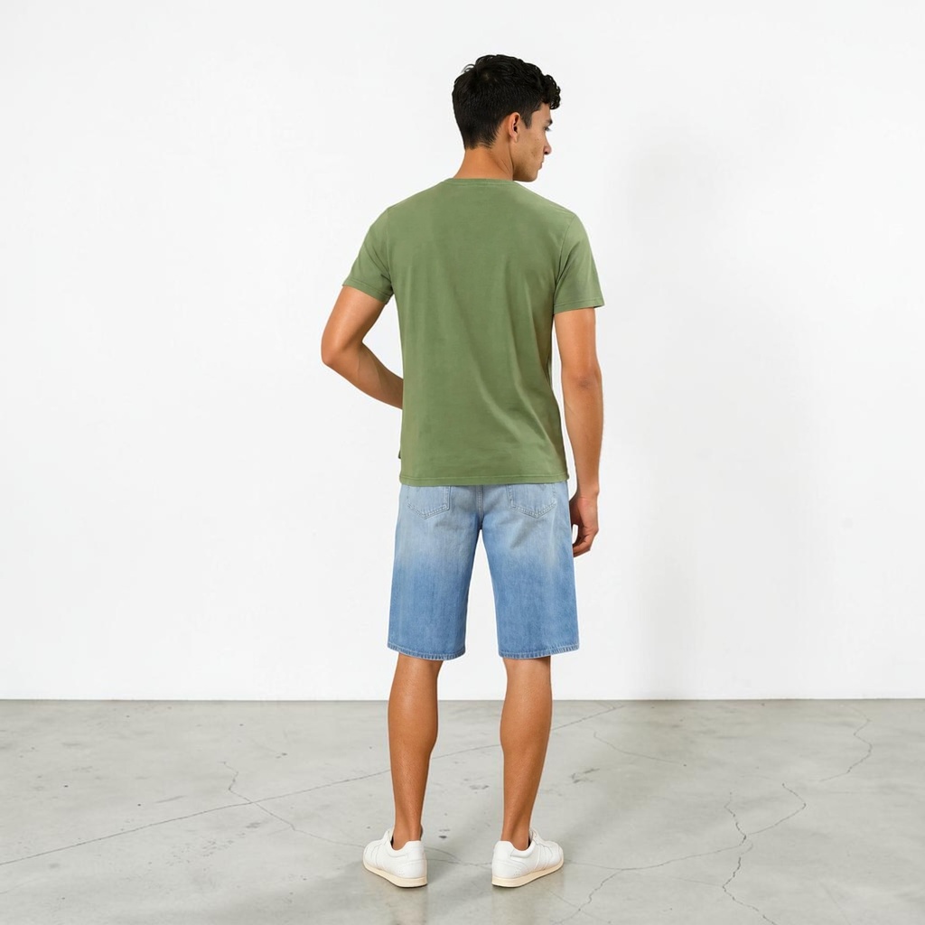 Kontakt - T-shirt homme manches courtes délavé MOOD ??? ????? - Vert 3