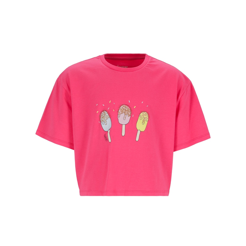Kontakt â T-shirt sur taille fille manches courtes GlĂąces PaillĂ©tĂ©s â Rose fuchsia