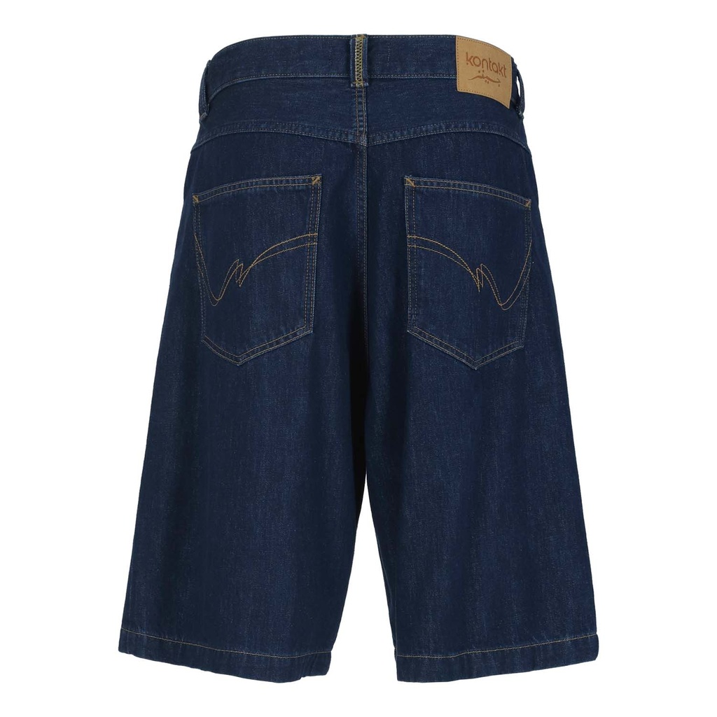 Kontakt - Bermuda baggy homme en jeans-BADER - Bleu Foncé 4