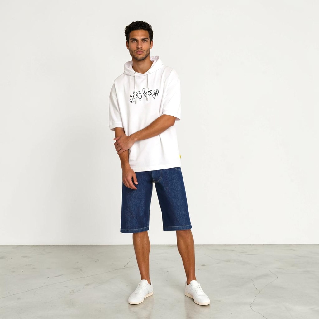 Kontakt – Hoodie homme manches courtes برشا زهر – Blanc