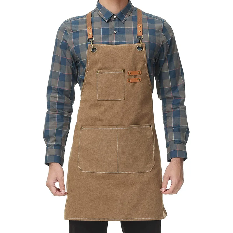 FLAMORA – Tablier de Chef en Coton et Toile – Design à Dos Croisé, Durable et Confortable pour Femme & Homme