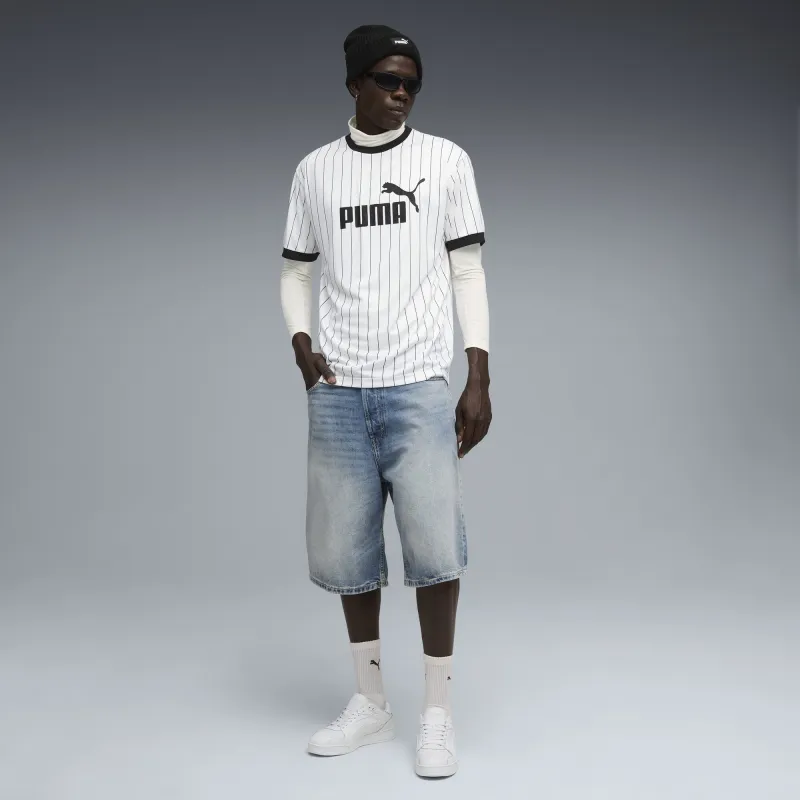 Puma – Maillot rayé Essentials pour hommes – Blanc - Puma