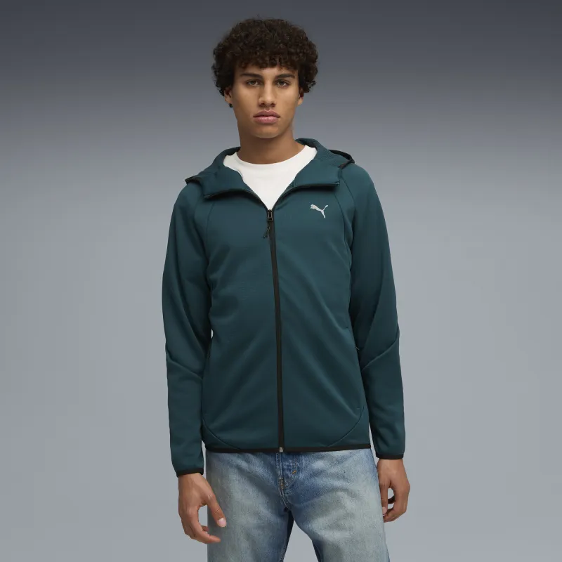 Puma – Sweat à capuche zippé chaud pour homme EVOSTRIPE – Vert - Puma