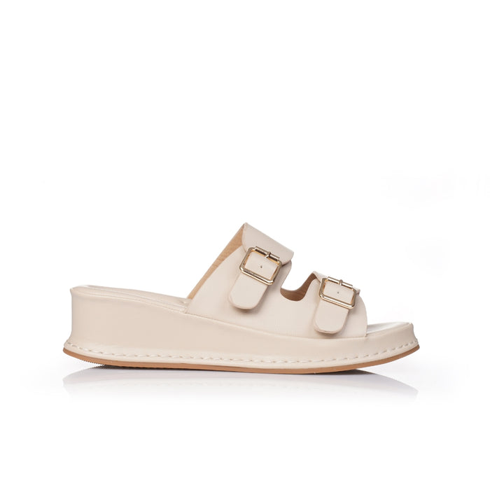Seaside – Sabots à doubles boucles E26-F485 – Beige
