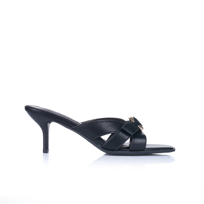 Seaside – Sabot à talon aiguille avec accessoires E26-F590 – Noir