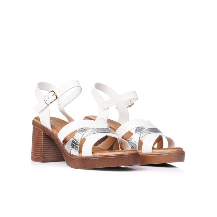 Seaside -Sandales bicouleur demi talon E26-F7508 - Blanc 3